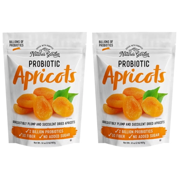 2 Packs Nature's Garden Probiotic Dried Apricots, 32 oz Each