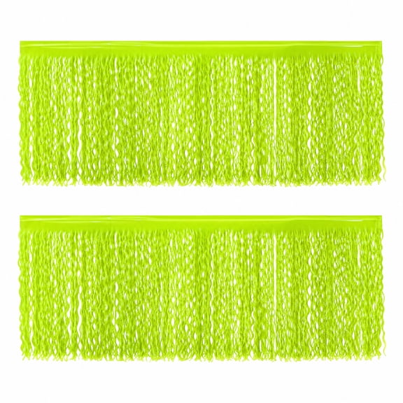 2 Packs Neon Fluorescent Fringe Glow in Dark Wavy Tinsel Self-Adhesive Aluminum Foil Party Birthday Table Skirts, 108x29.5 inch