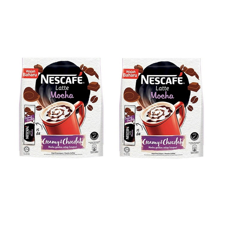 2 Packs Nescafe 3 in 1 MOCHA Coffee Latte - Instant Coffee Packets