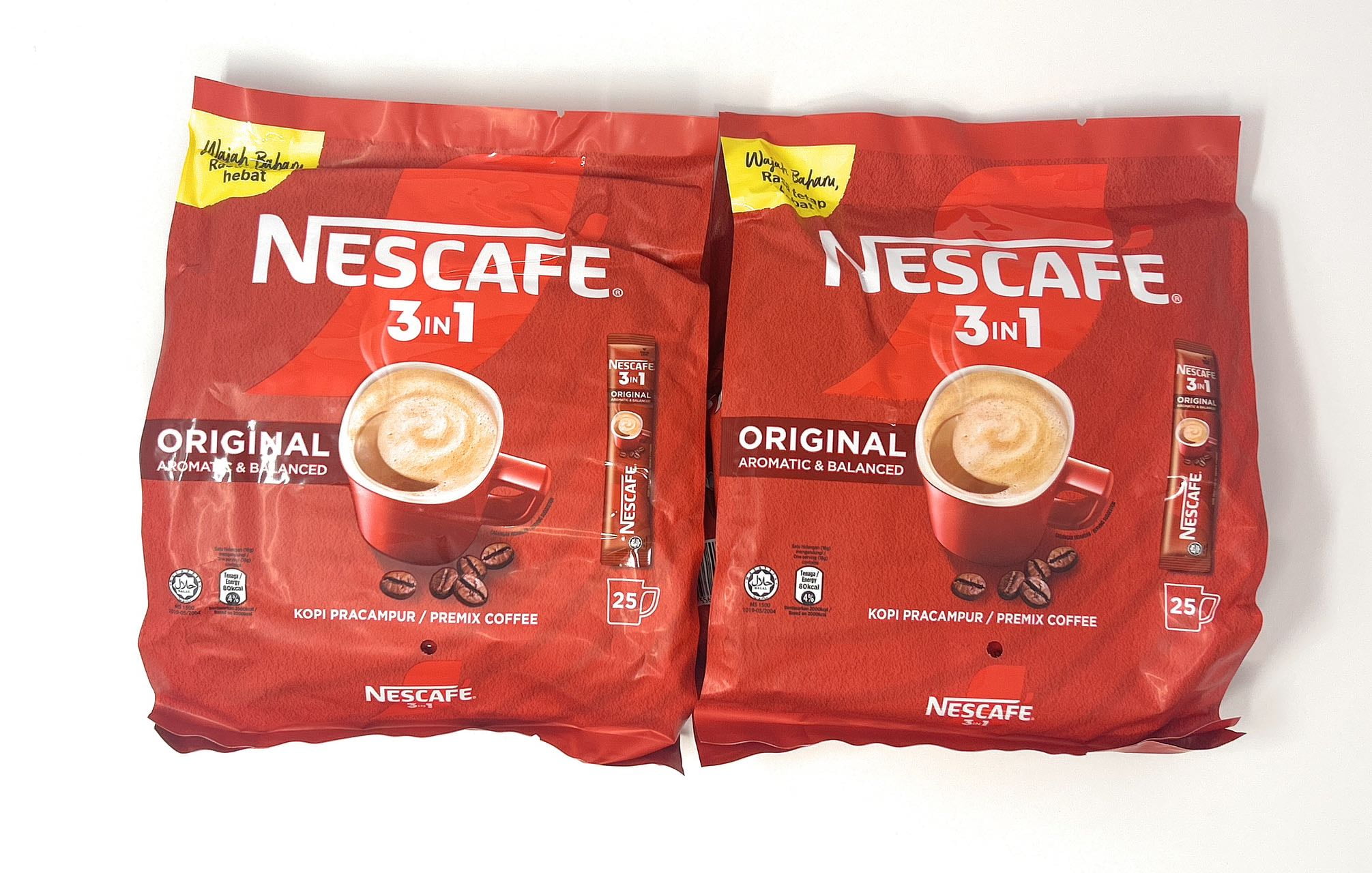 NESCAFÃ‰ 3-in-1 Instant Coffee, Coffee Milk Sugar Blend, 2 Packs