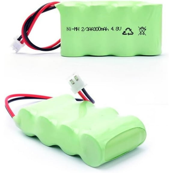 2 Packs NiMH 2/3AA 4.8V 300mah Replacement Battery for LED Light RC Toy Car Insect Repeller 4.8V 300mAh NiMH Battery