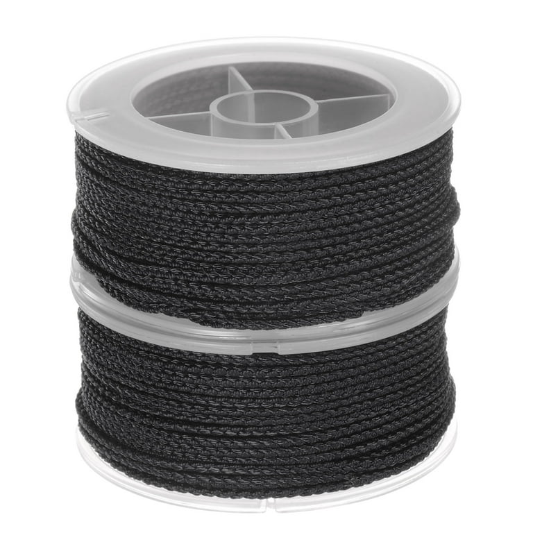 2 Packs Nylon Thread Twine Beading Cord 1.6mm Extra-Strong Braided Nylon  Crafting String 16M/52 Feet, Black