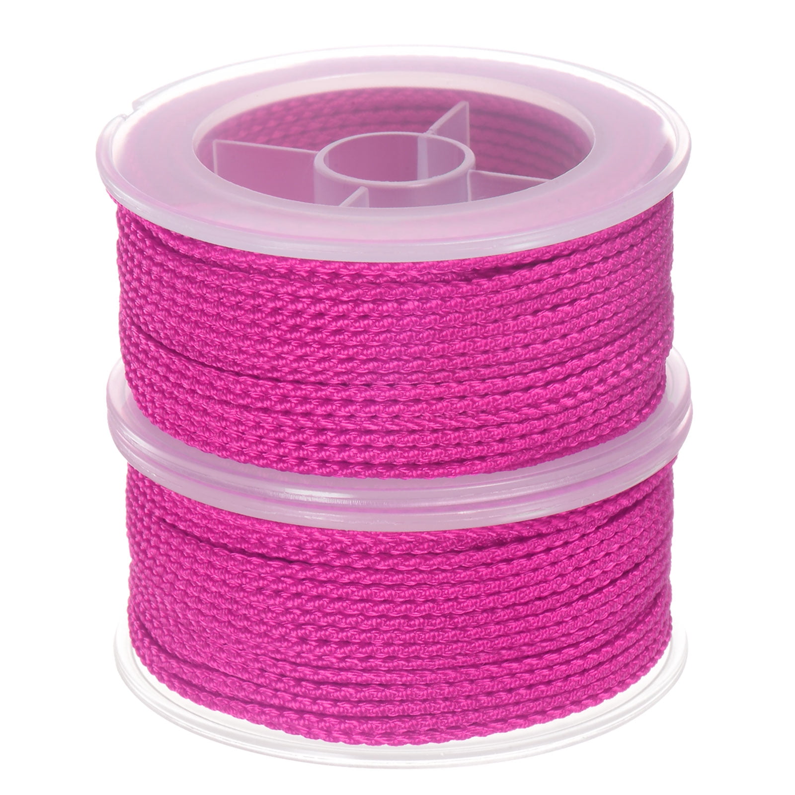 2 Packs Nylon Thread Twine Beading Cord 1.6mm Extra-Strong Braided Nylon  Crafting String 16M/52 Feet, Hot Pink 