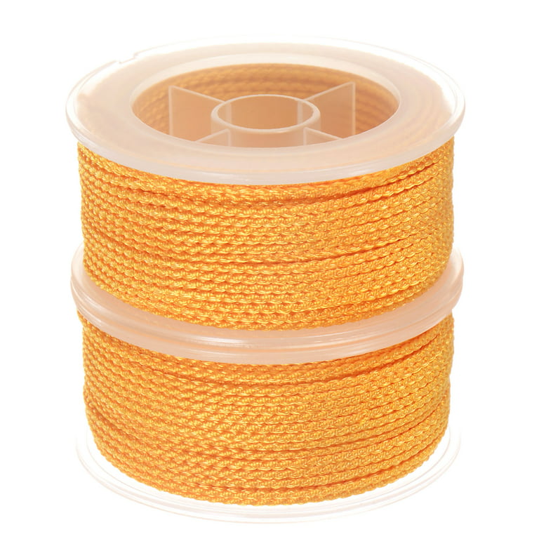 2 Packs Nylon Thread Twine Beading Cord 1.6mm Extra-Strong Braided Nylon  Crafting String 16M/52 Feet, Orange 