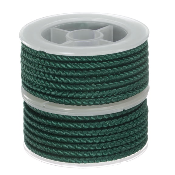 2 Packs Nylon Thread Twine Beading Cord 4mm Extra-Strong Braided Crafting String 3.2M/10.5 Feet, Dark Green