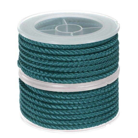 2 Packs Nylon Thread Twine Beading Cord 4mm Extra-Strong Braided Nylon Crafting String 3.2M/10.5 Feet, Teal blue