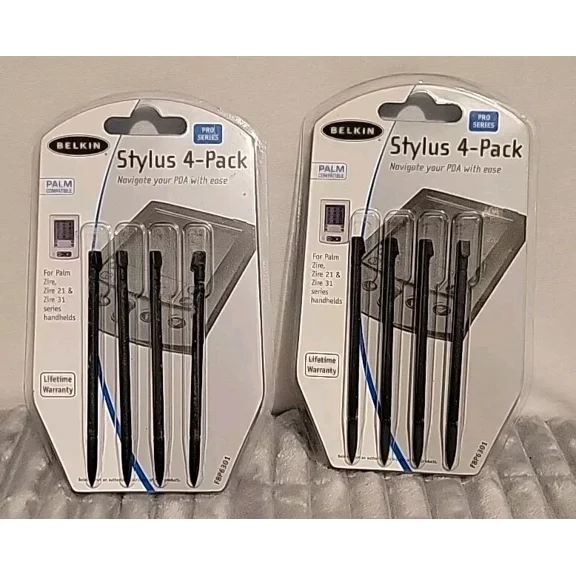 2 Packs Of 4 Belkin Pro Series Stylus 4-Pack For Pda Handhelds Palm Zire F8P6301