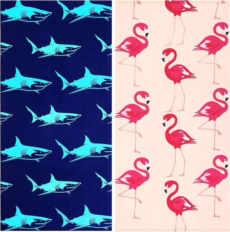 2 Packs Oversized Beach Towel Set 36 x 72 in Large Big Pool Camping Swim Clearance Soft Towels Travel Essentials Accessories Must Haves Vacation Necessities Adult Gifts