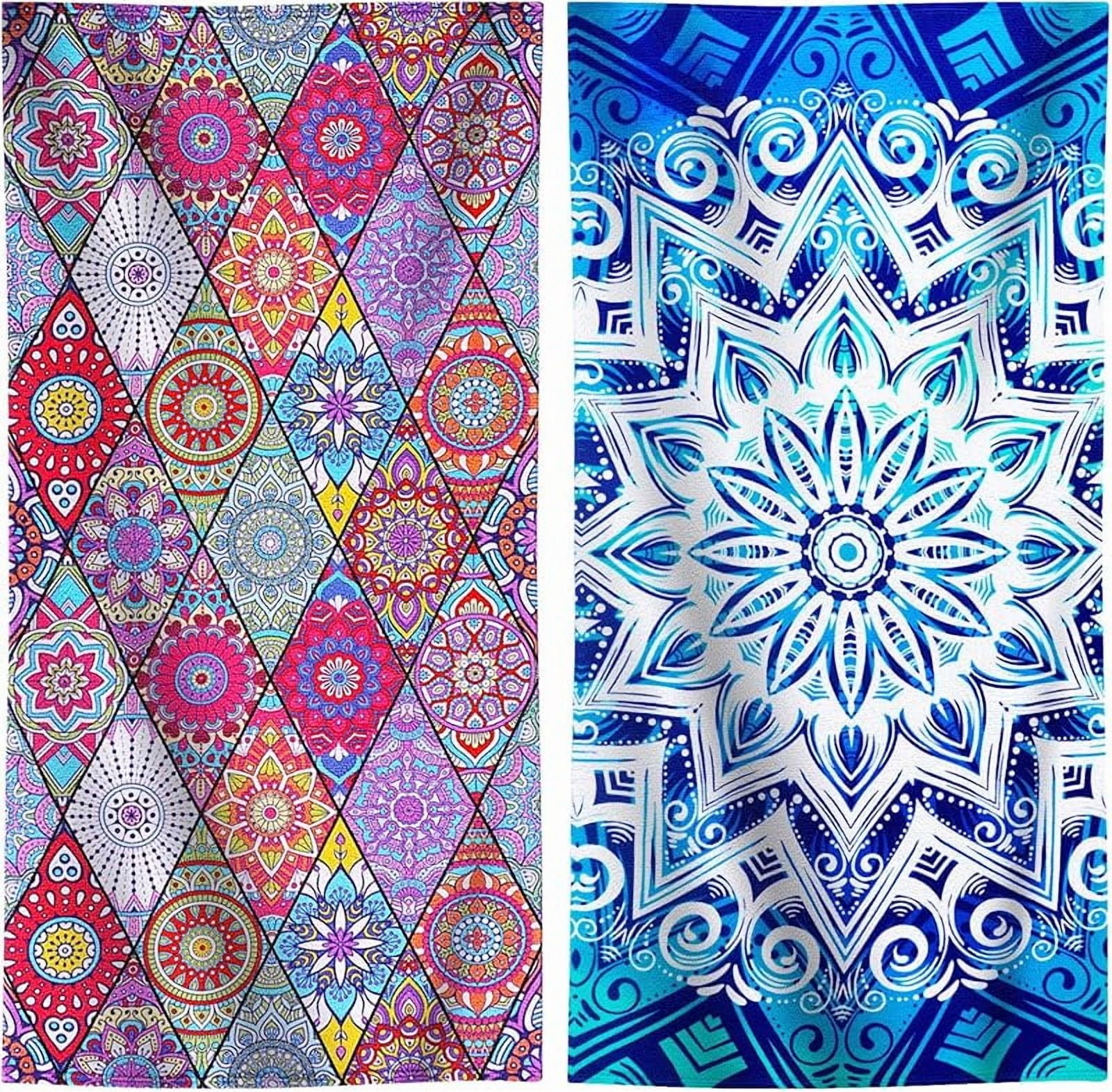 2 Packs Oversized Beach Towel Set 36 x 72 in Large Big Pool Camping Swim Clearance Soft Towels Travel Essentials Accessories Must Haves Vacation Necessities Adult Gifts