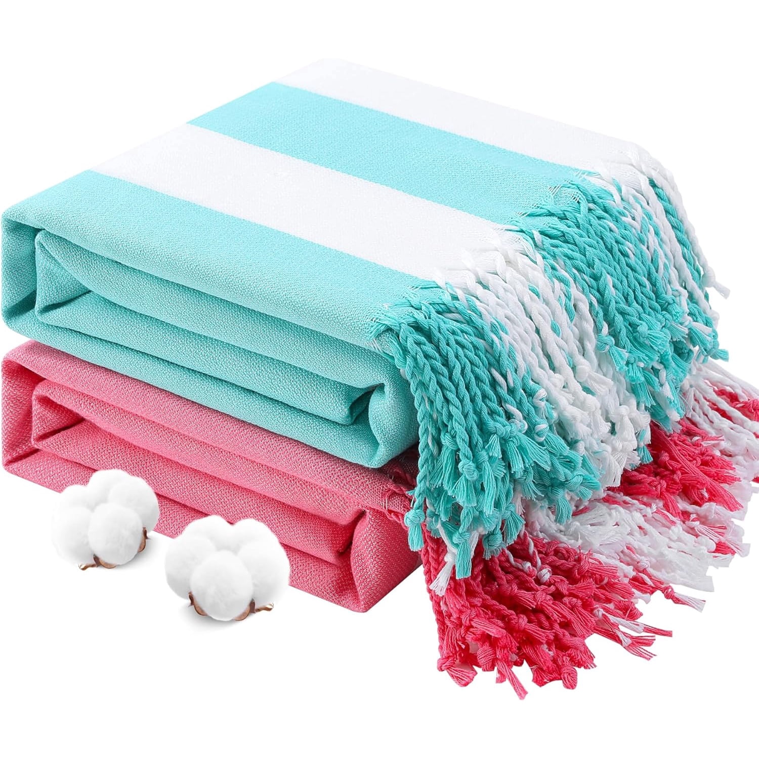 PADISHAHHOME Turkish Beach Towels, Bulk Case Of 12 | Oversized, Quick Dry, Sand Free | 100% Cotton, Large 38x71" Towels For Beach, Pool, Travel | Ultra-Soft, Compact, Absorbent | Salmon - View #4