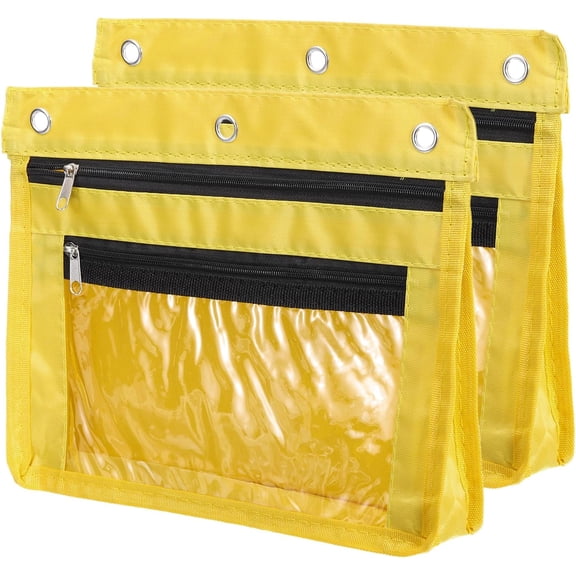 2 Packs Pencil Pouch for 3 Rings Binder, Oxford Cloth Expandable Large Capacity Zipper Binder Pouch Pencil Case for Office Home