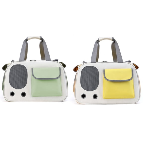 2 Packs Pet Carrier Bag, Universal for Small Dogs & Cats, Waterproof Premium PU Leather Handbag for Outdoor Travel Walking Hiking Shopping