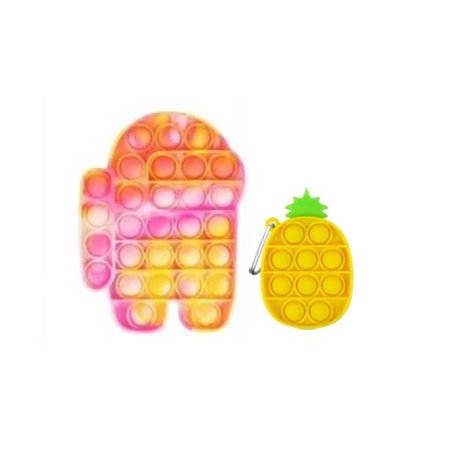2 Packs Pop Sensory Bubble Gift Fidget Toy, Popper Push Figetget Popping Popitsfidgets Popit Anxiety Stress Relief for Kids Boy Gifts Tie dye