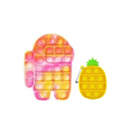 2 Packs Pop Sensory Bubble Gift Fidget Toy, Popper Push Figetget Popping Popitsfidgets Popit Anxiety Stress Relief for Kids Boy Gifts Tie dye