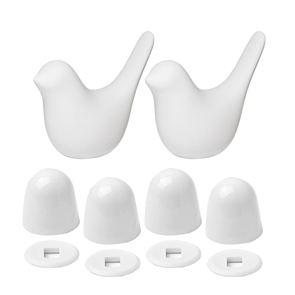 2-Pack Duck Toilet Bolt Covers – Cute Ceramic Screw Caps, Horizontal & Standing Styles, White & Yellow, Tool-Free Install, For Bathroom Decor
