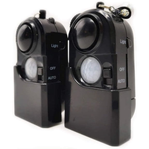 2 Packs Portable Mini Motion Detector Alarm-120DB Ear-Piercing Siren-SOS LED Light, Hotel Door Room Security Device for Female Women Kids Life Safety While Travelling Alone