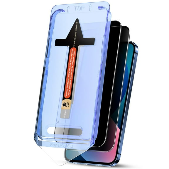 2 Packs Privacy Screen Protector for iPhone 14 Pro Max, Tempered Glass Anti-Peeping Protective Film with Dustproof Installation Tool, No Bubble, 9H Hardness, Scratch Resistant, Case Friendly, Black