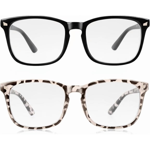 2 Packs Professional Sleep Glasses with 97.6% Blue Light Blocking Dual AR Coatings Clear Lens, Computer Gaming Glasses for Men Women, Anti & Eye