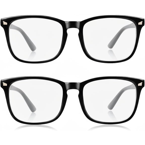 2 Packs Professional Sleep Glasses with 97.6% Blue Light Blocking Dual AR Coatings Clear Lens, Computer Gaming Glasses for Men Women, Anti & Eye