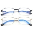 thumbnail image 1 of 2 Packs Progressive Multifocal Reading Glasses Blue Light Blocking for Men for Women,No Line Trifocal Readers, Half Rim Metal Frame, Memory Titanium Arm, Reading Glasses + 3.50, 1 of 3