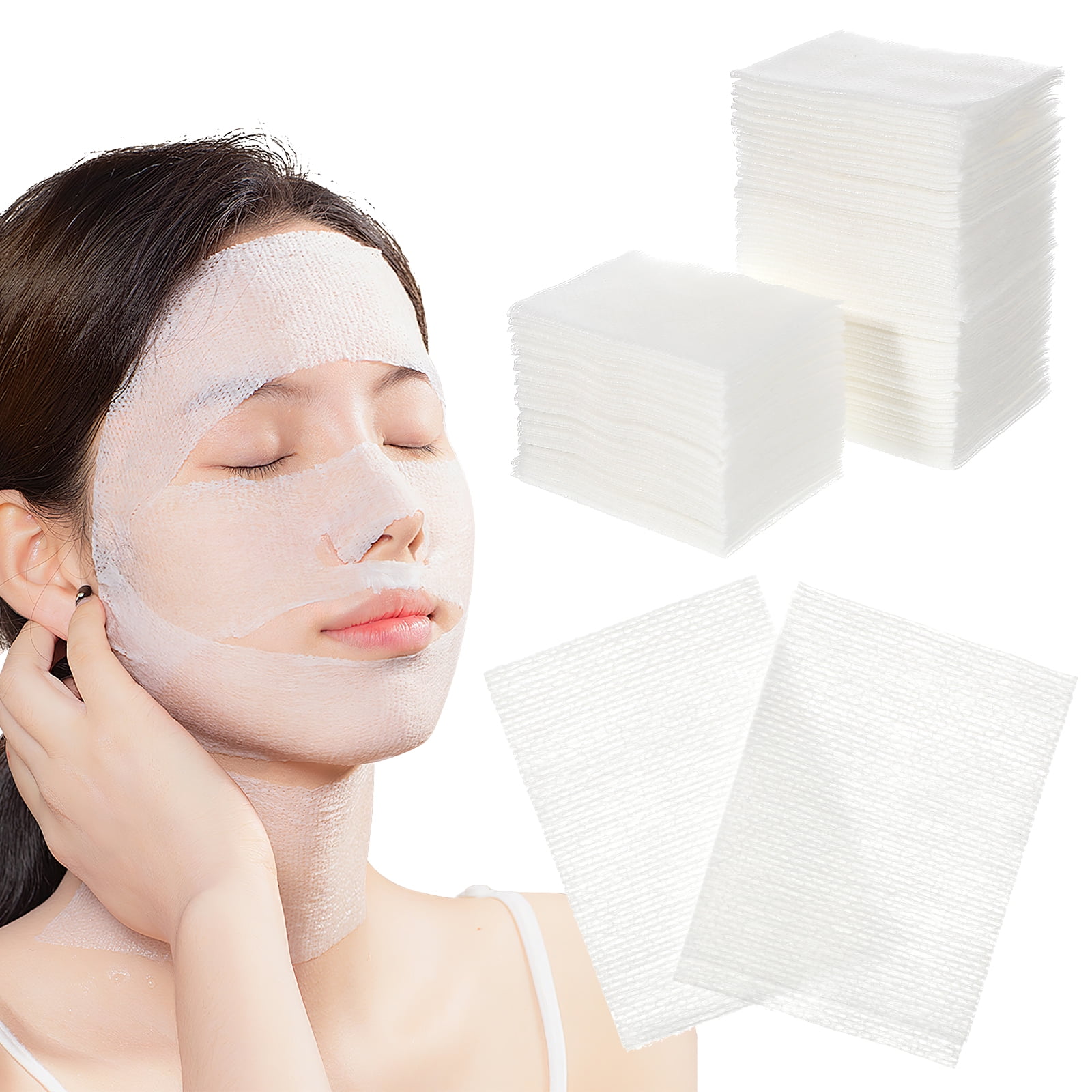 2 Packs Pure Cotton Pads for Face Toner Wet Compress Facial Mask Makeup Remover