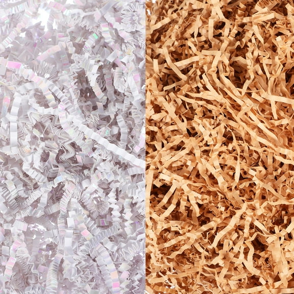 2 Packs Raffia Basket Crinkle Paper Packing Paper for Shipping Scraps of Paper Shredding Filling