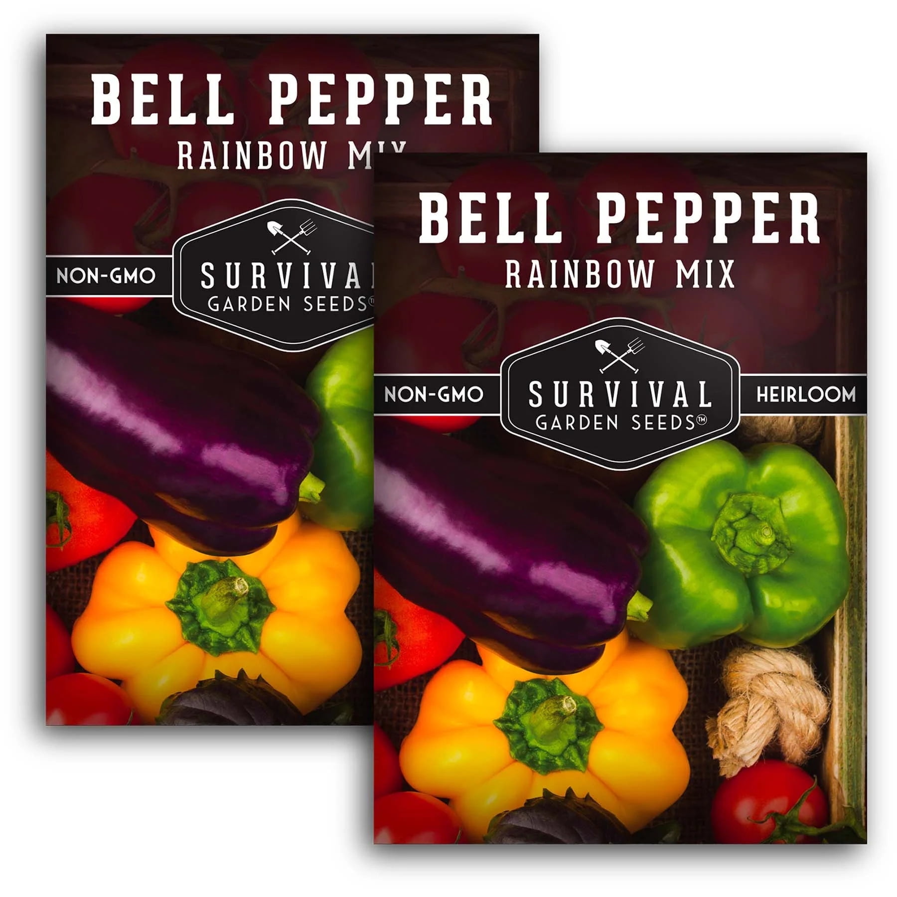 2 Packs Rainbow Bell Pepper Seed Mix NonGMO Heirloom Full Sun Annual