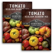 2 Packs Rainbow Blend Tomato Seed - Non-GMO Heirloom Full Sun Annual Vegetable