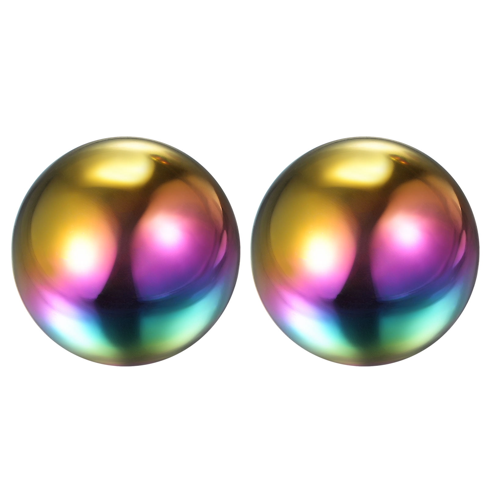 2 Packs Rainbow Gazing Ball 4 Inch 100mm Polished Hollow Ball
