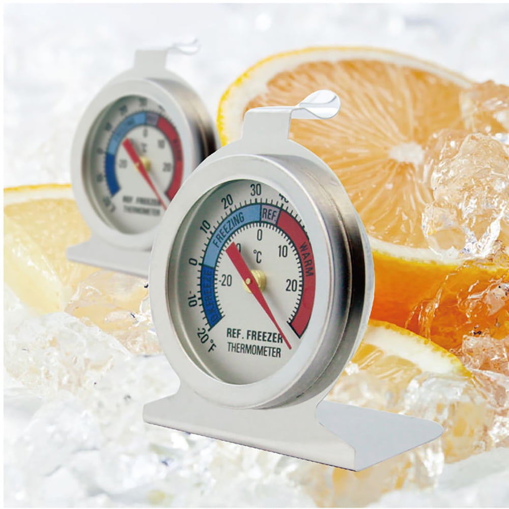 2 Packs Refrigerator Thermometer Fridge Thermometer Stainless Steel