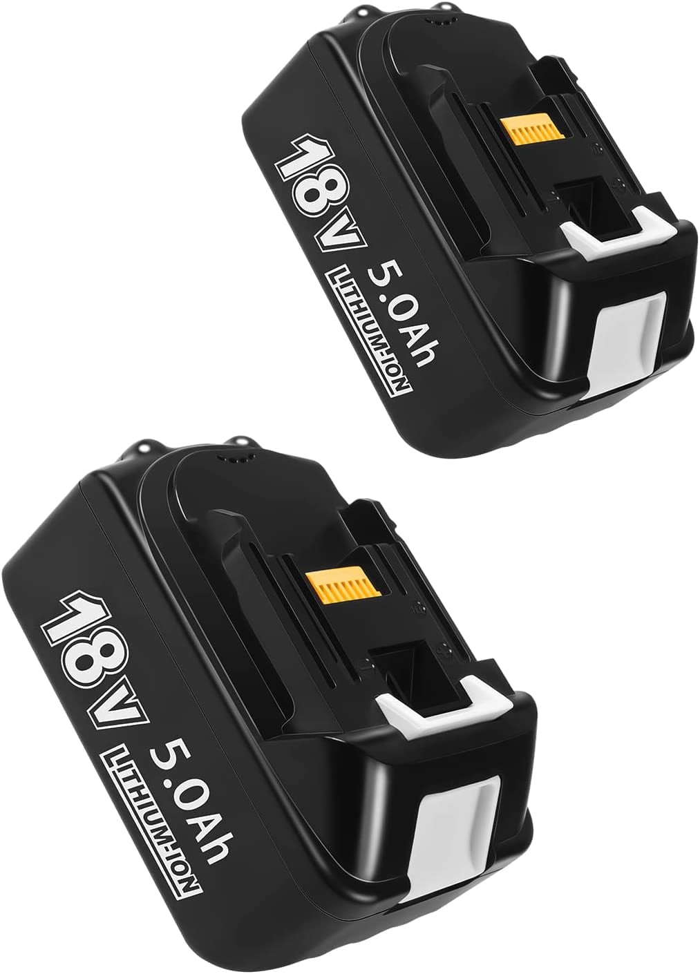 2 Packs 18V 5.0Ah Battery Replace for Makita，High Capacity Lithium Battery Compatible for Makita 18V Tools