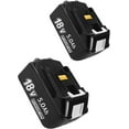 thumbnail image 1 of 2 Packs 18V 5.0Ah Battery Replace for Makita，High Capacity Lithium Battery Compatible for Makita 18V Tools, 1 of 6
