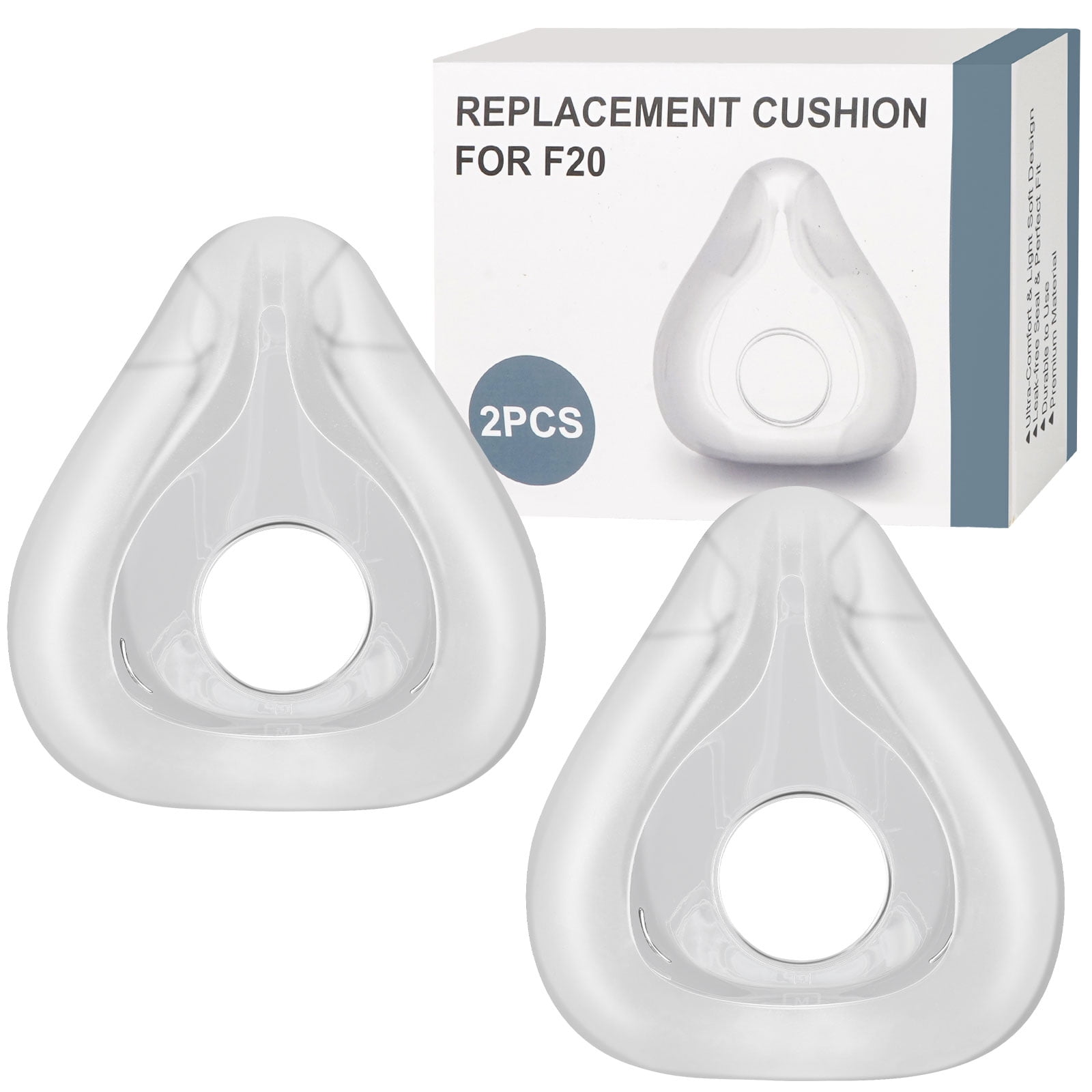 2-Pack Replacement Cushions (Large) For F20 Mask - Softer Silicone, Better Seal