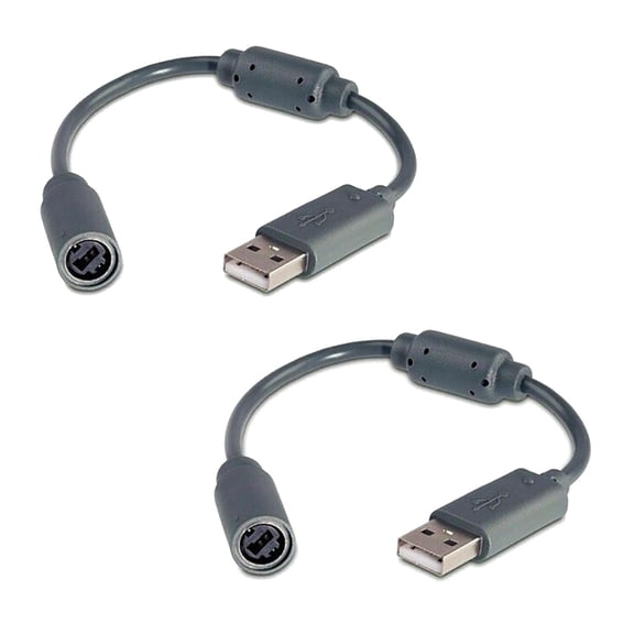 2 Packs Replacement Dongle USB Breakaway Cable for Xbox 360 Wired Controllers,Dongle Adapter Extension Cord for Microsoft Xbox 360