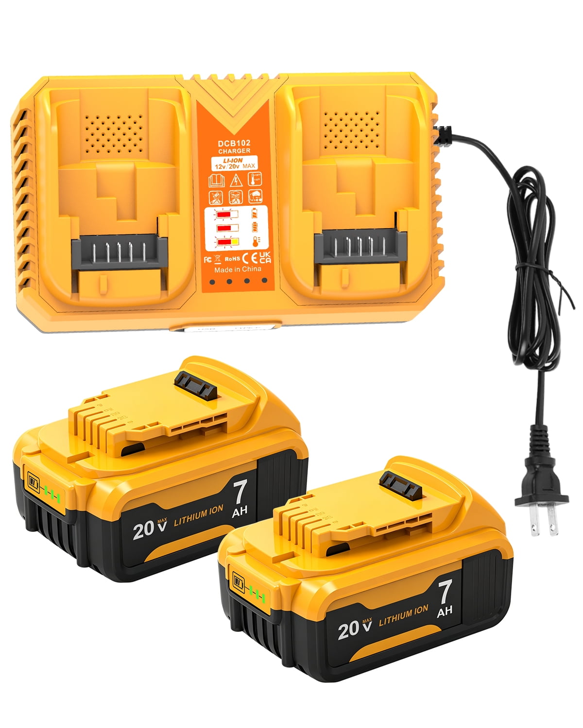 Sunbat 20V Max 6000mAh DCB200 with DCB102 Charger Compatible with 12V/20V Power Tools