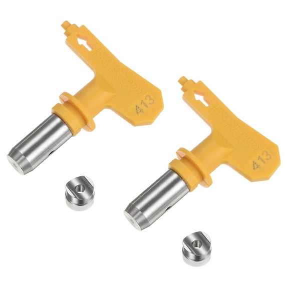 2 Packs Reversible Spray Tips for Airless Sprayer 413 Paint Spray Nozzle Tips Sprayer Machine Parts, Yellow
