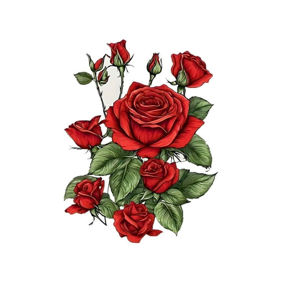 2 Packs Romantic Rose Car Stickers Waterproof Vinyl Decals for Auto Body Bathroom Wall Tile Decor DIY Peel and Stick Removable Decorative Stickers 20x20cm