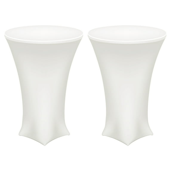 Uxcell Cocktail Tablecloth Spandex Stretch Tablecloth 2 Pcs Cream 32" Dia x 43" Height