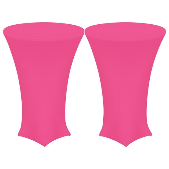 Uxcell Cocktail Tablecloth Spandex Stretch Tablecloth 2 Pcs Rose Pink 32" Dia x 43" Height
