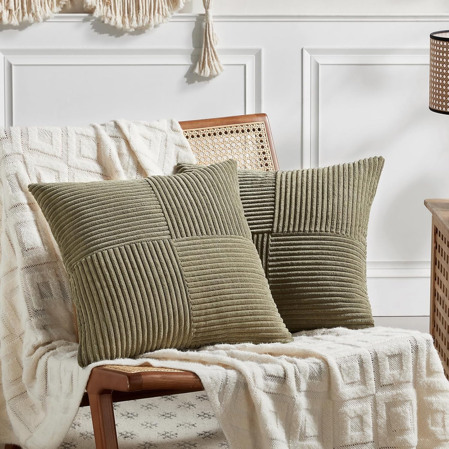 2 Packs Rust Boho Decorative Throw Pillow Covers 18x18 Inch for Couch ...