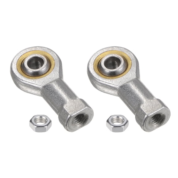 2 Packs SI5T/K 5mm Rod End Bearing M5x0.8 Female Right Hand Thread, Cast Iron Rod End Joints with Jam Nut