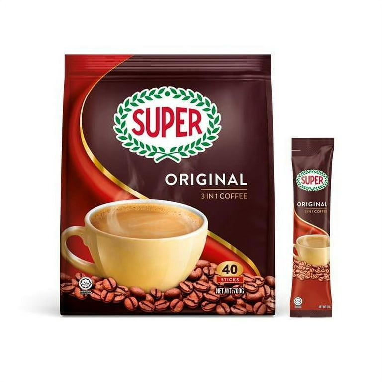 (2 Packs) SUPER Original 3 in 1 Instant Coffee (2 x 40 Sticks)