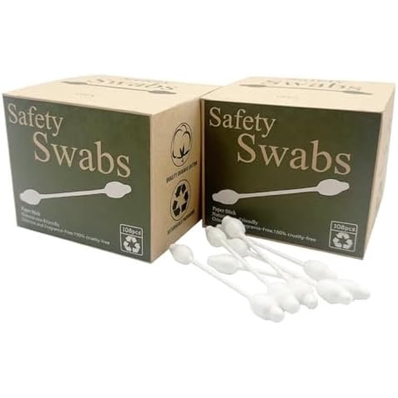 2 Packs Safety Swabs with Large Tip, Buds 216 count