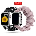 thumbnail image 1 of 2 Packs Scrunchie Bands for Apple Watch Bands 38mm 41mm 45mm 42mm Scrunchies Soft Pattern Printed Fabric Wristband Bracelet Women Elastic Scrunchy iWatch Bands 40mm 44mm Series 3 2 1 SE 7 6 5 4, 1 of 7