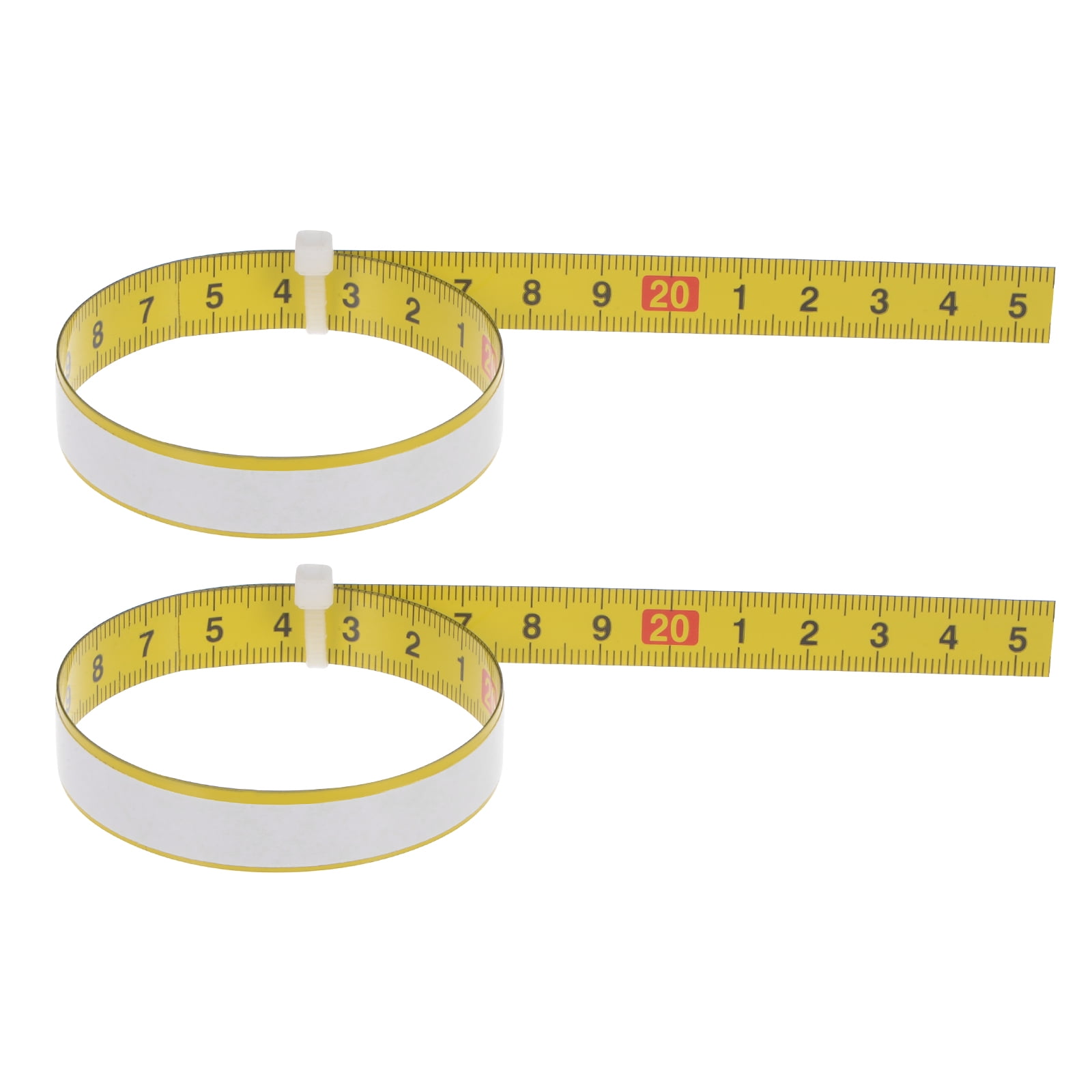 2 Pack Self Adhesive Tape Measure 50cm Metric Middle to Both Sides Reading  Measuring Tape Steel Sticky Ruler, White