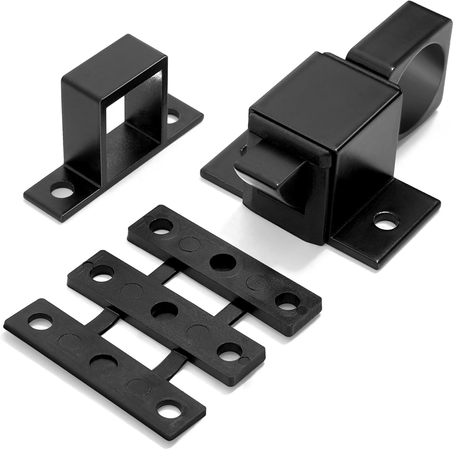 2 Packs Self-Closing Latches, Black Spring Door Lock, Aluminum Alloy ...