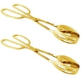 thumbnail image 1 of 2 Packs Serving Tongs, 10inch Buffet Tongs for Kitchen Cooking, Stainless Steel Salad Tongs Serving Utensils for Wedding Party Catering (Gold), 1 of 6