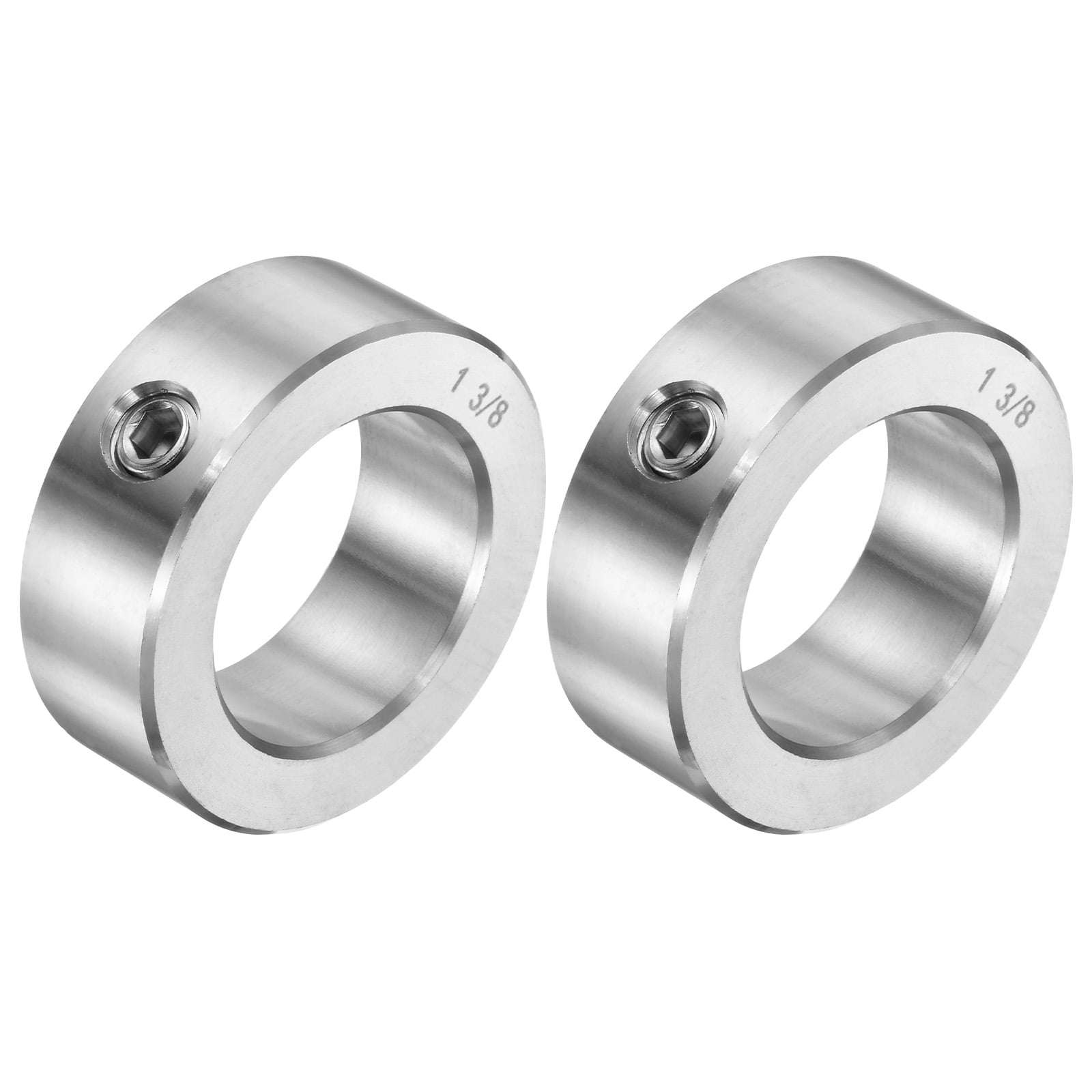 2 Packs Set Screw Collars 1-3/8" Bore 304 Stainless Steel Shaft Collars, 2-1/8" OD, 3/4" Width