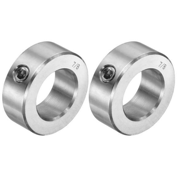 2 Packs Set Screw Collars 7/8" Bore 304 Stainless Steel Shaft Collars, 1-1/2" OD, 9/16" Width