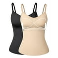 thumbnail image 1 of 2 Packs Shapewear Camisoles with Built in Padded Bras Tummy Control Compression Tank Tops for Women Body Shaper, 1 of 7
